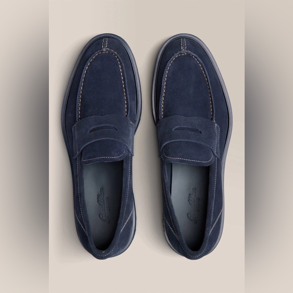 Good Man Shoes Good Man Brand Lexington Loafers In Navy Suede